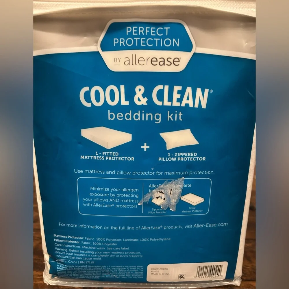 AllerEase Cool & Clean Bedding Kit - White T/TXL